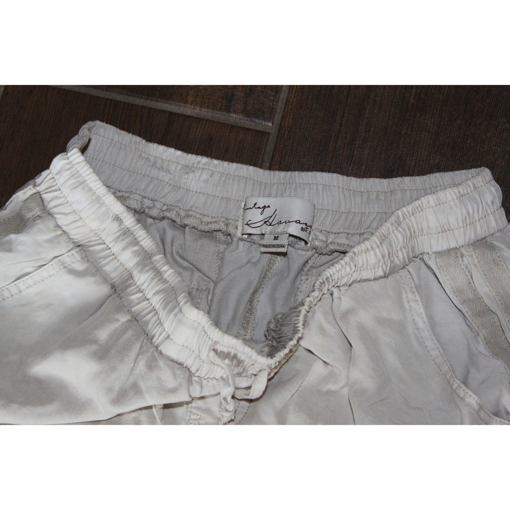 Vintage Havana Womens Cargo Joggers Cream Beige Elastic Waist Pants Size Medium - Picture 2 of 3